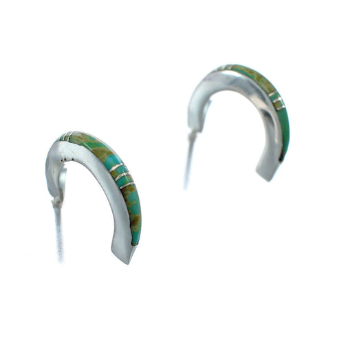 Sterling Silver Southwest Turquoise Post Hoop Earrings JX129937